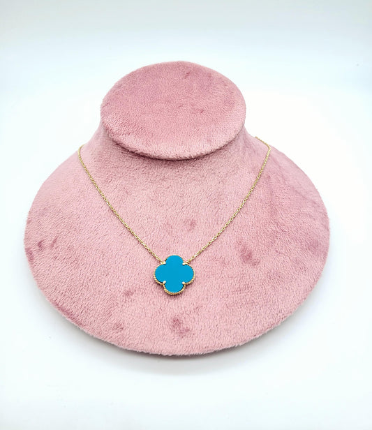Clover celeste 14k