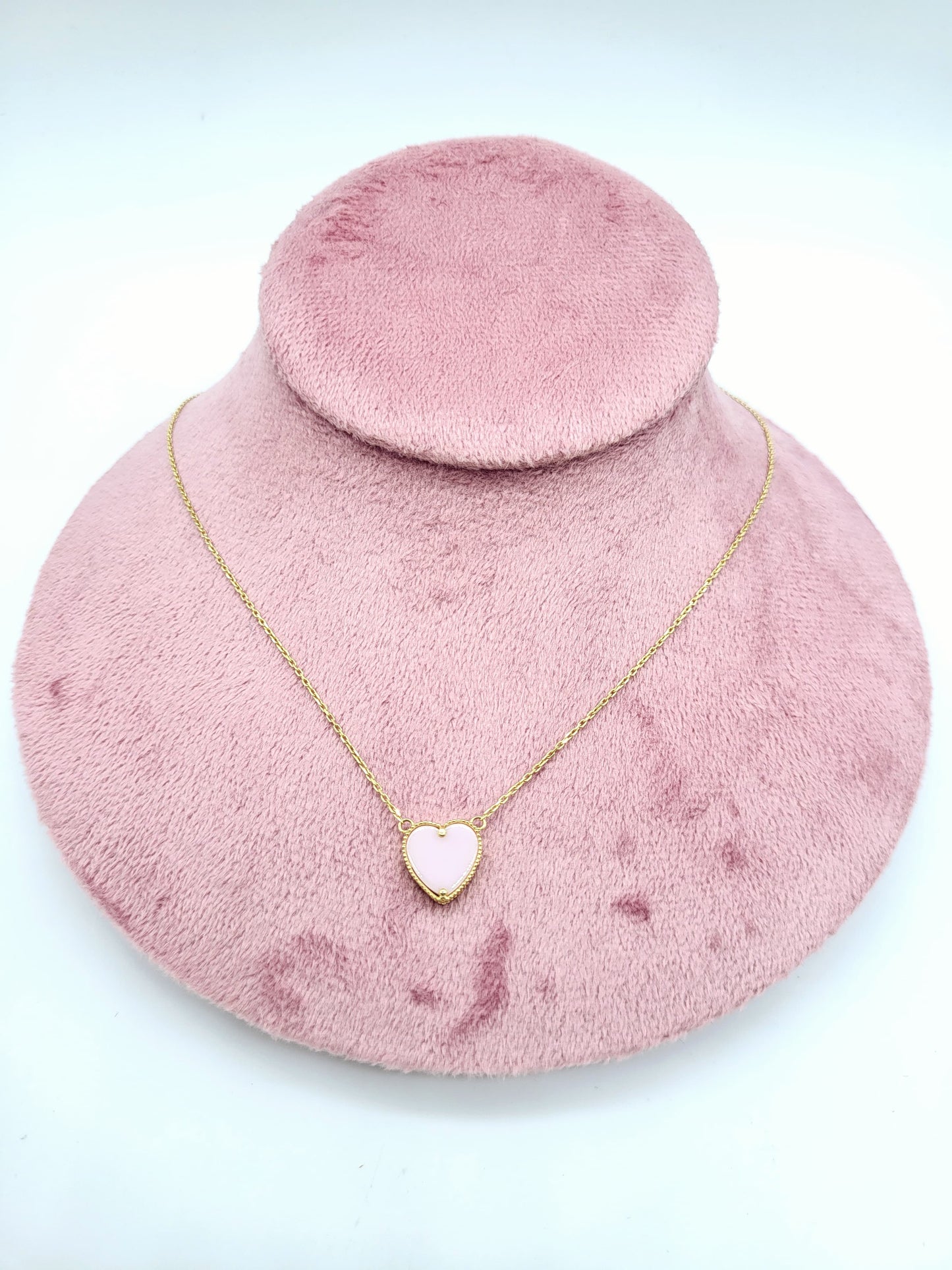 Corazon Perla Rosada 14K