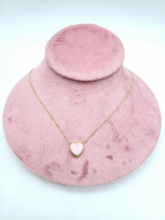 Corazon Perla Rosada 14K
