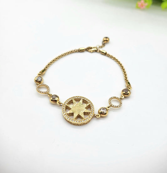 Pulsera Sol en Oro Italiano 14K