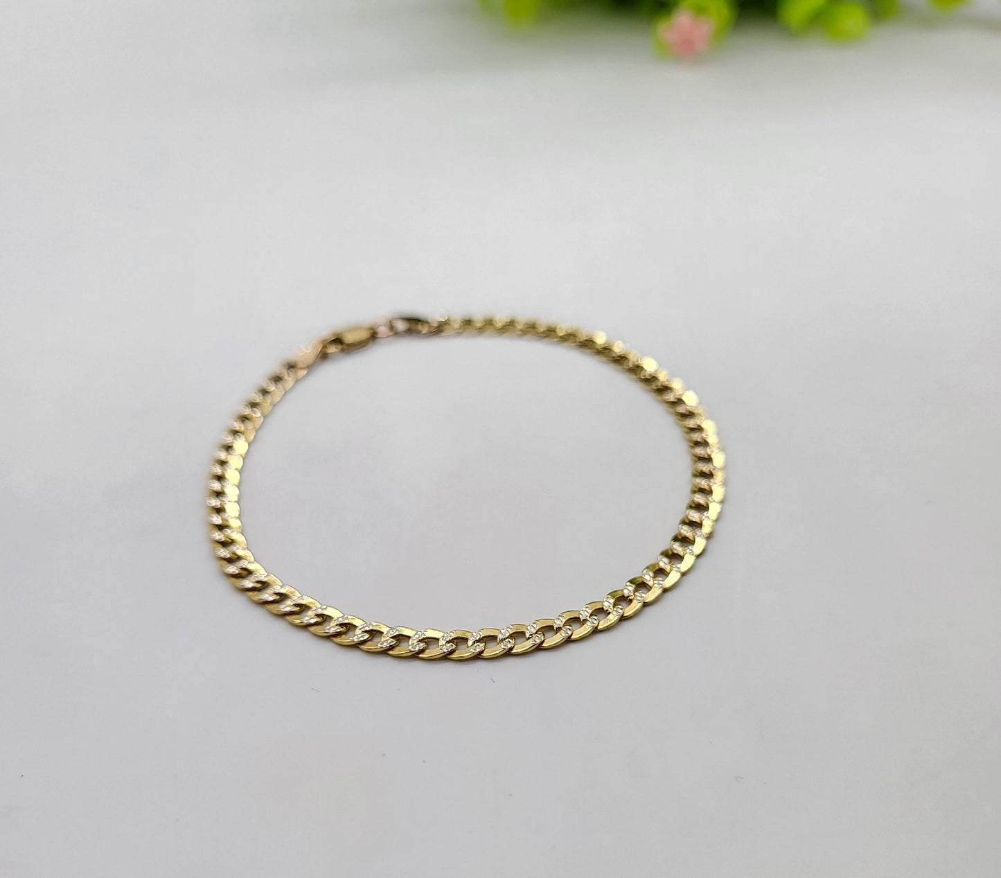 Pulsera Cubana Diamantada 10K
