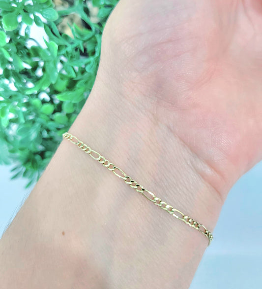 Pulsera 3+1 Delgado en Oro Italiano 10K