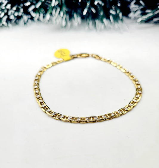 Pulsera Marinera Diamantada 10K