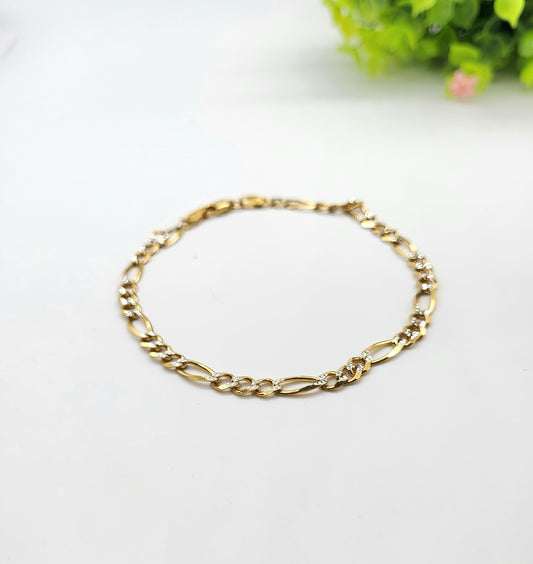 Pulsera 3+1 Diamantada Delgado 10K