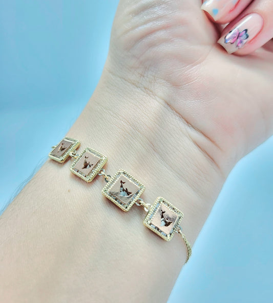 Pulsera Delfines 10K